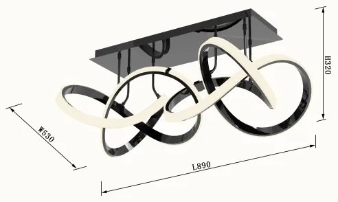 Wofi 9134-205 - LED állítható mennyezeti lámpa INDIGO LED/64W/230V fekete/krom