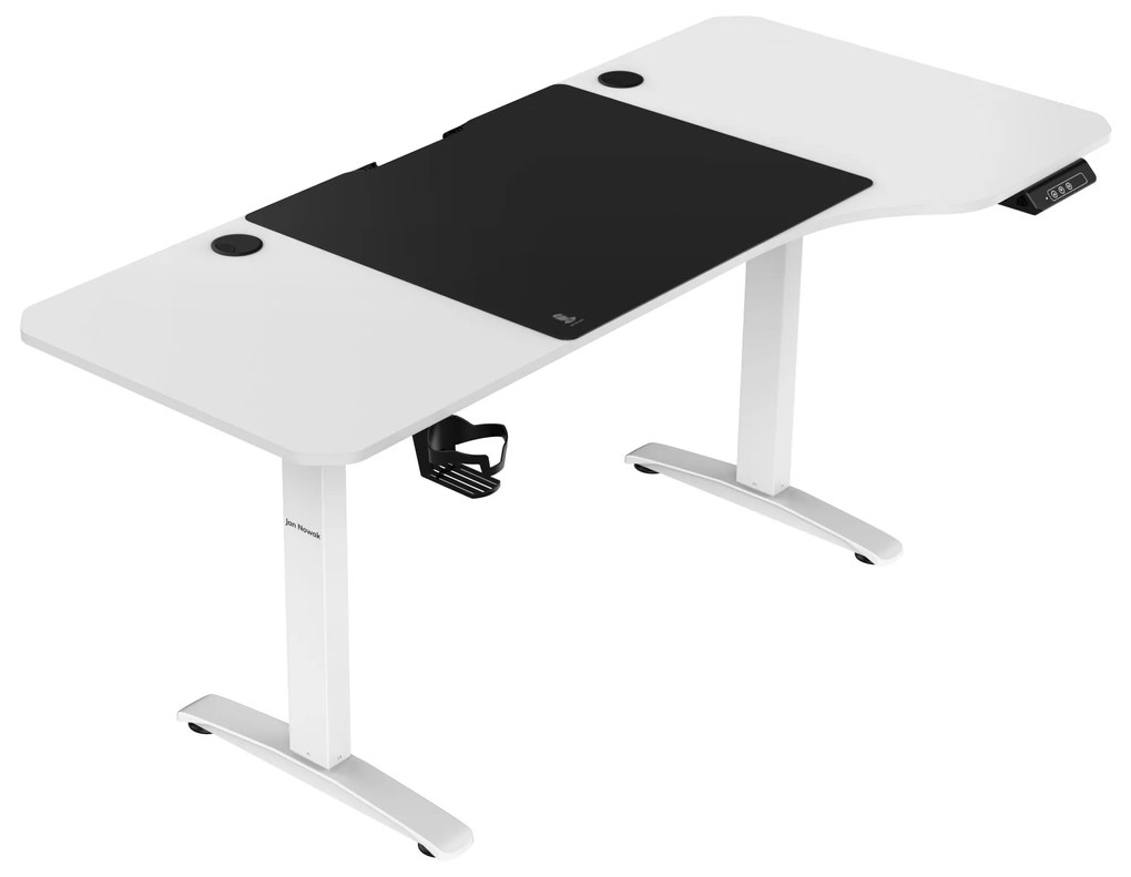 Állítható magasságú elektromos asztal ELLA, 1600 x 720 x 750 mm, fehér színű