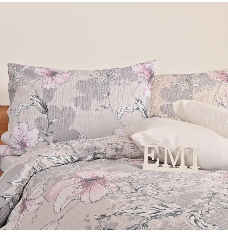 EMI Isadora rózsaszínű krepp ágyneműhuzat, A standard egyszemélyes ágy szett tartalma: 1x 140x200 + 1x 70x90