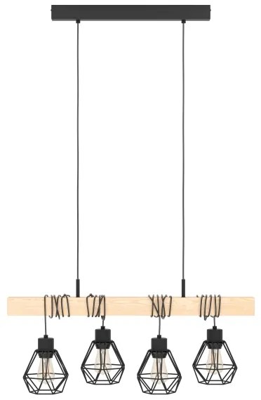 Eglo 44075 - Kábeles csillár TOWNSHEND 4xE27/60W/230V