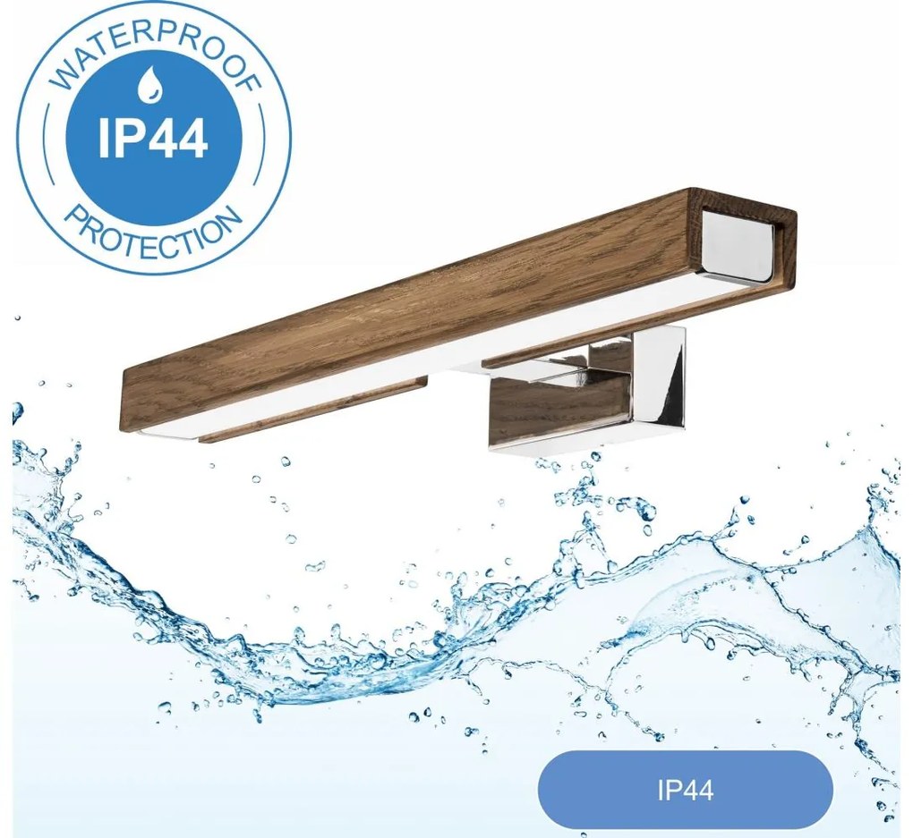 Brilagi Brilagi-LED Fürdőszobai tükörmegvilágítás WOODY MIRROR LED/8W/230V IP44 tölgy/króm BG0889