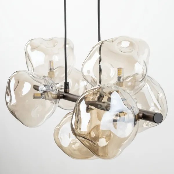 Brilagi - VULCANO kábelen függesztett csillár 7xG9/8W/230V bronz/füstös bézs