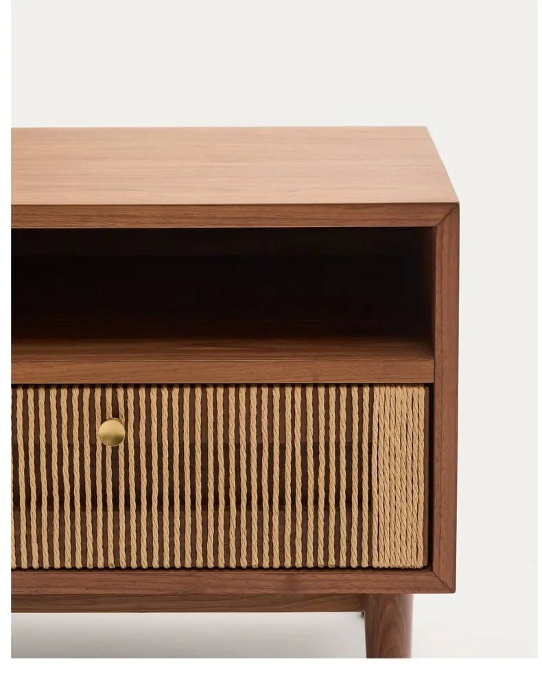Barna éjjeliszekrény diófa dekorral Elan – Kave Home
