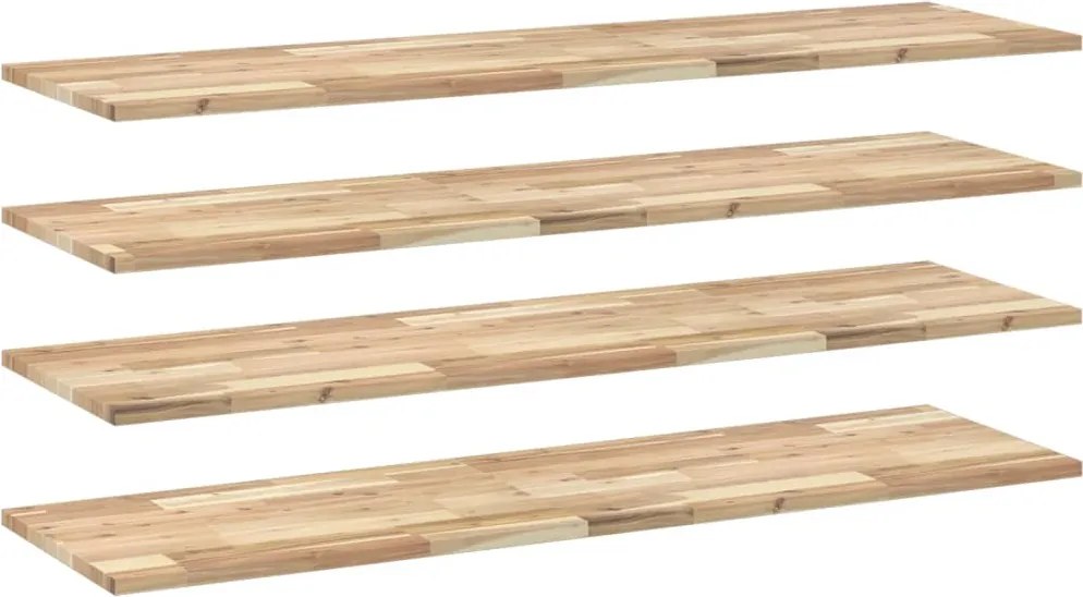 vidaXL 4 db kezeletlen tömör akácfa függőpolc 140 x 40 x 2 cm