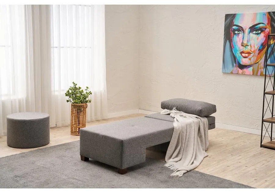 Egyszemélyes kanapéágy- Perenna Linen Balos - Szürke