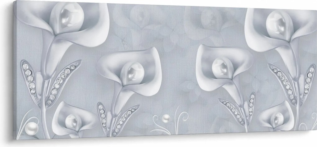 Kép - gyöngy virágok (120x50 cm)