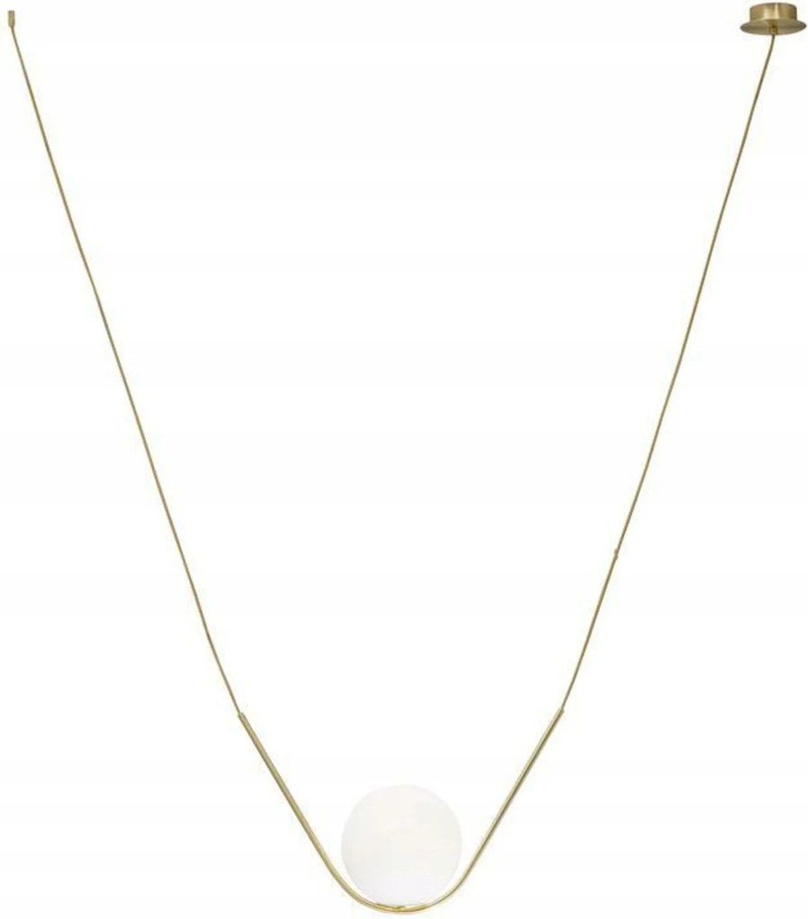 Nova Luce függeszték Vitton sárgaréz fém fehér fényes üveg E14 1x5W IP2