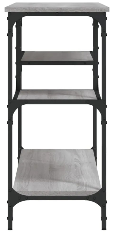 szürke sonoma színű tálalóasztal polcokkal 100 x 35 x 75 cm