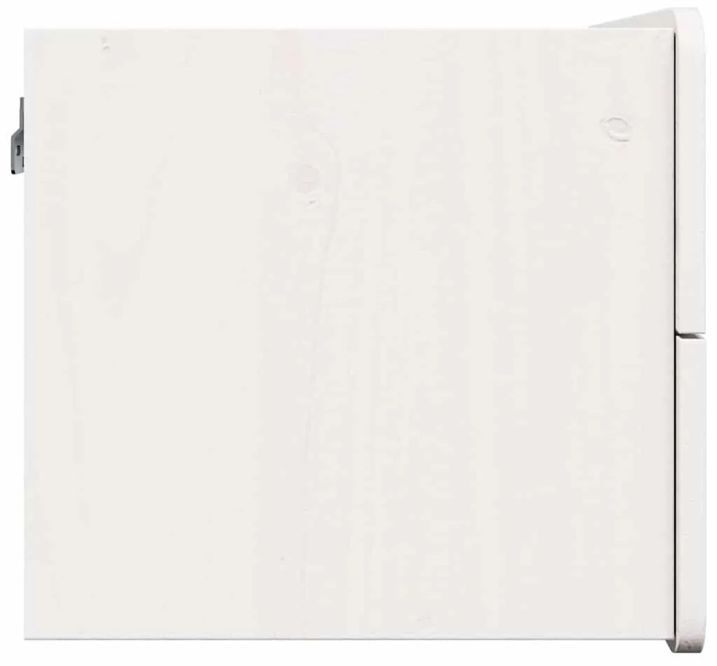 Éjjeli asztal fiókkal 2 pcs Fehér 39 x 34 x 33 cm Tömör fenyőfa