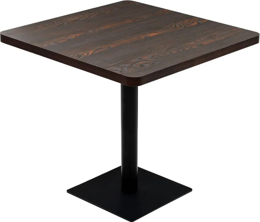 vidaXL sötét hamuszínű MDF/acél bisztró asztal 80 x 80 x 75 cm