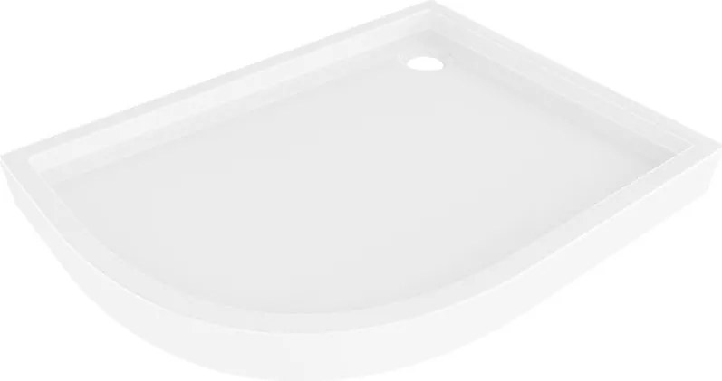 Mexen Flow+ aszimmetrikus félköríves zuhanytálca, jobb oldali 100 x 90 cm, fehér fényes - 46Q109010RH