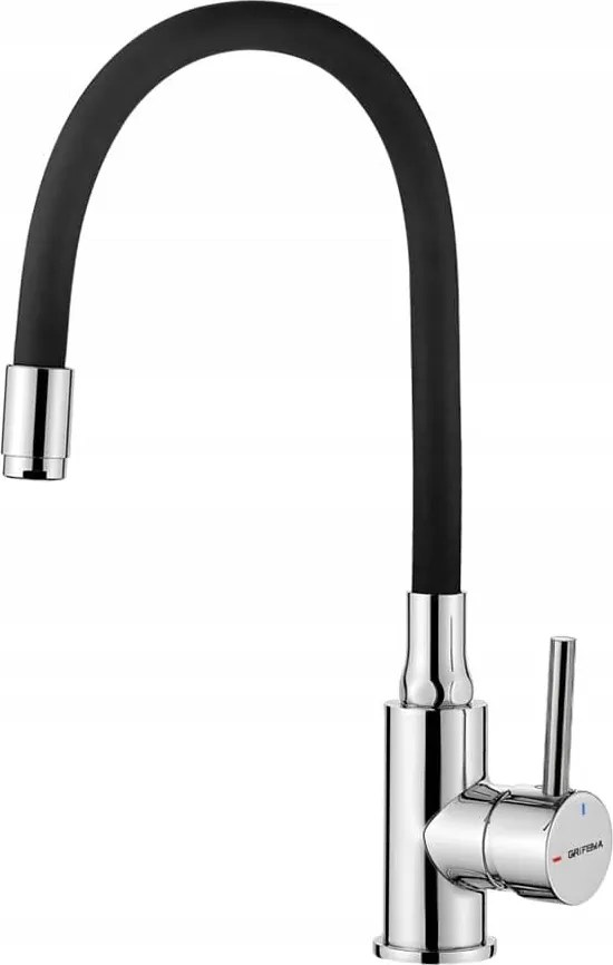 Grifema G4002-2 álló konyhai csaptelep, fekete, ezüst