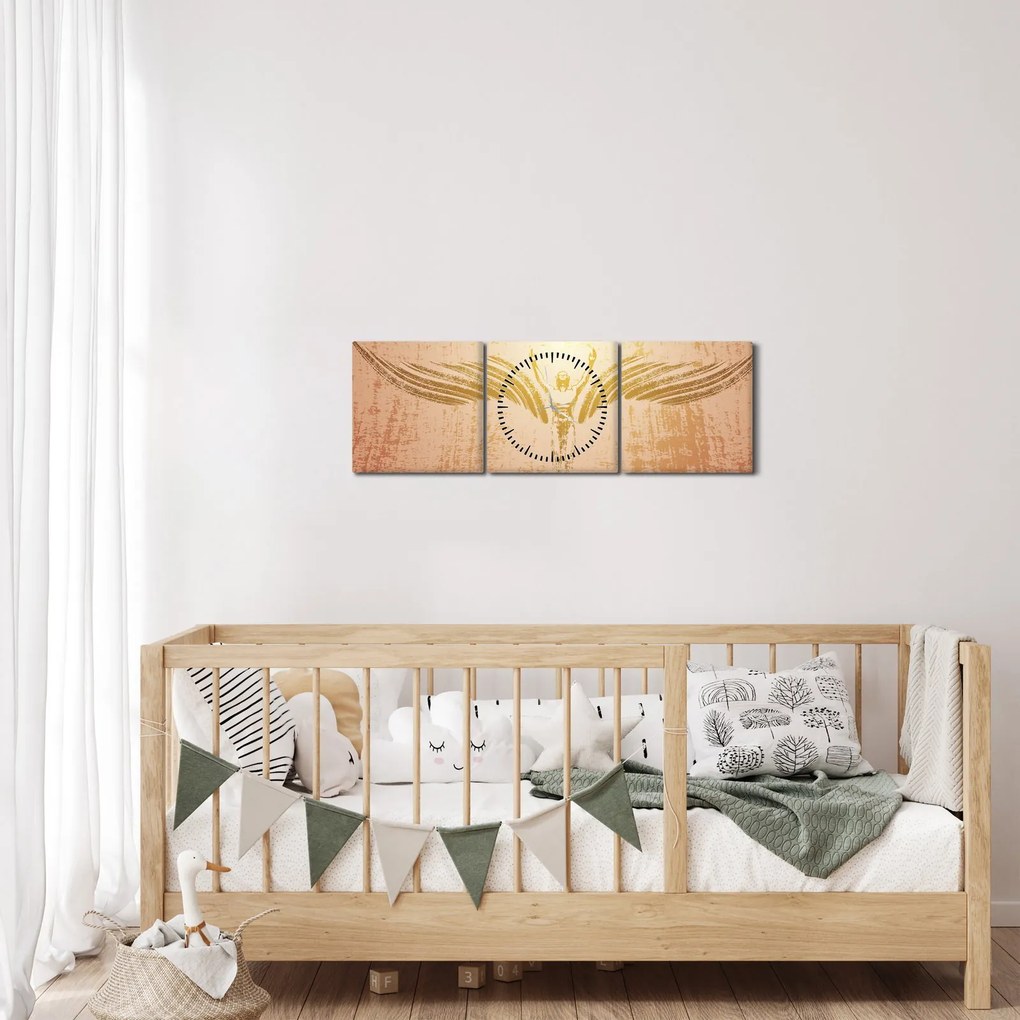 Kép - angyali absztrakció (órával) (90x30 cm)