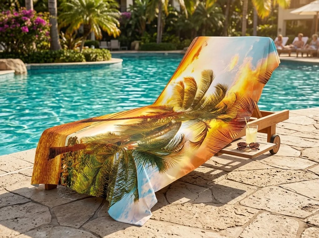 Gyorsan száradó XXL strand fürdőlepedő SOLIVANA színes, 150 x 210 cm, 100% mikroszál