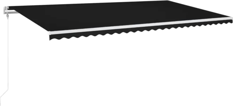 vidaXL antracitszürke szélérzékelős és LED-es napellenző 600 x 350 cm