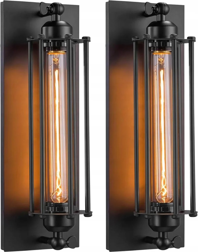 fém fali lámpa Loft Retro E27 47 cm fekete