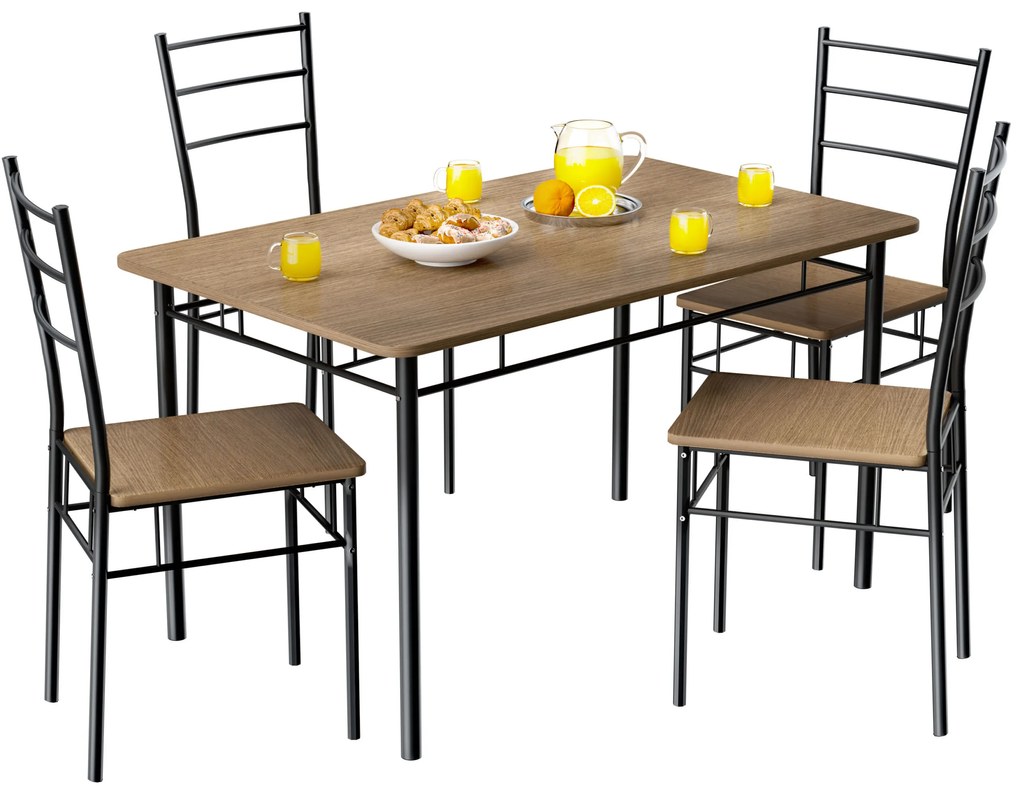 Casaria® Leo étkezőgarnitúra - barna