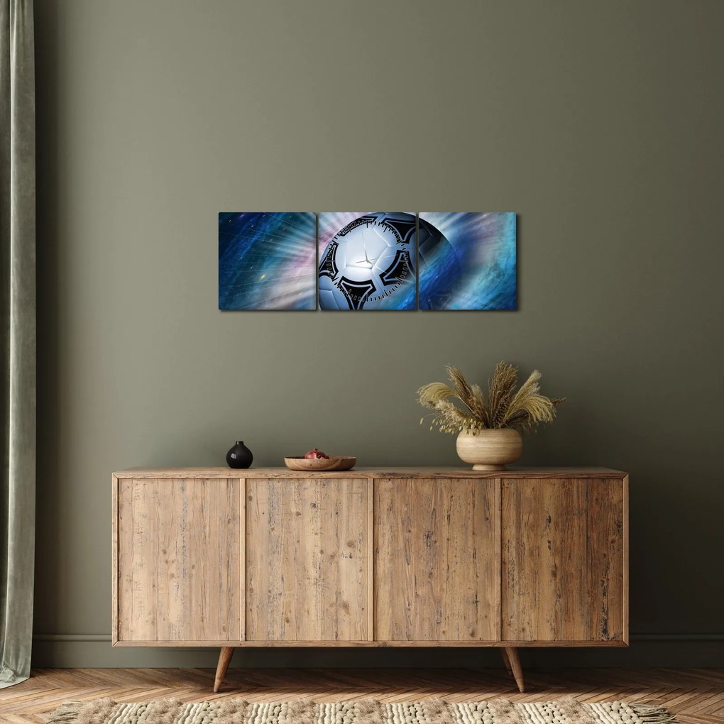 Kép - Futball a térben (órával) (90x30 cm)