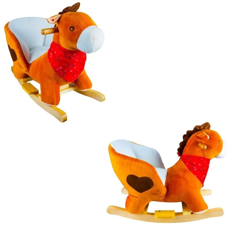 Lóvacska hintaszék, puha plüss ülőhinta, zene, 1 év +