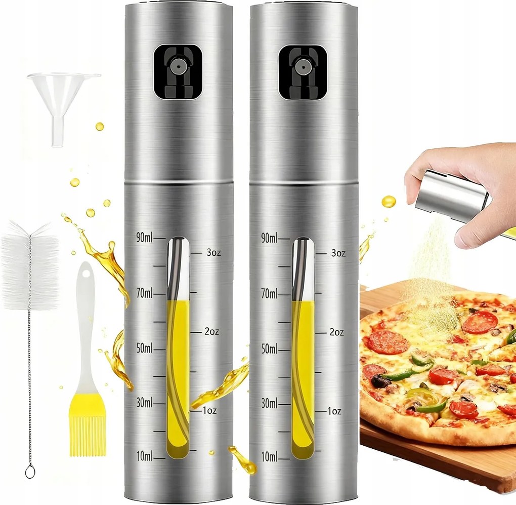 2db olajszóró ecet praktikus szórófej adagoló