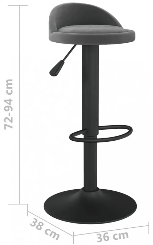 sötétszürke bársony bárszék
