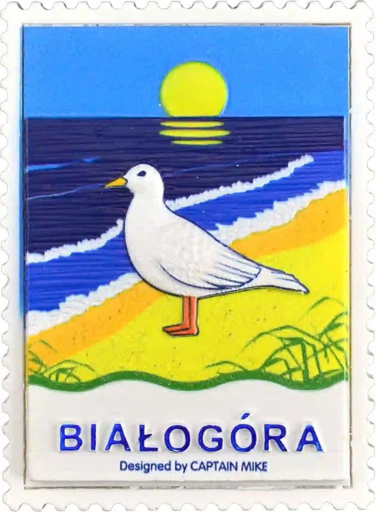 Postaláda alakú mágnes tengeri motívummal Fehérvár