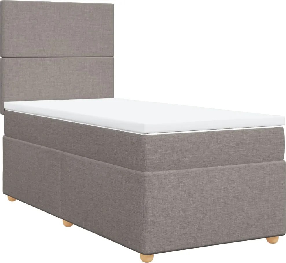 vidaXL tópszínű szövet rugós ágy matraccal 100 x 200 cm