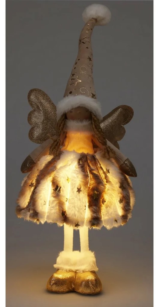 Világító karácsonyi dekoráció Álló angyal, 50 cm,LED, elemes
