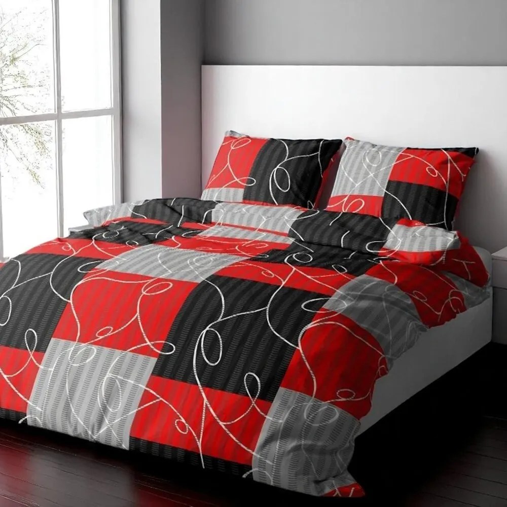 Krepp pamut ágynemű Homa PURA RED DAME 2 részes 140x200 cm
