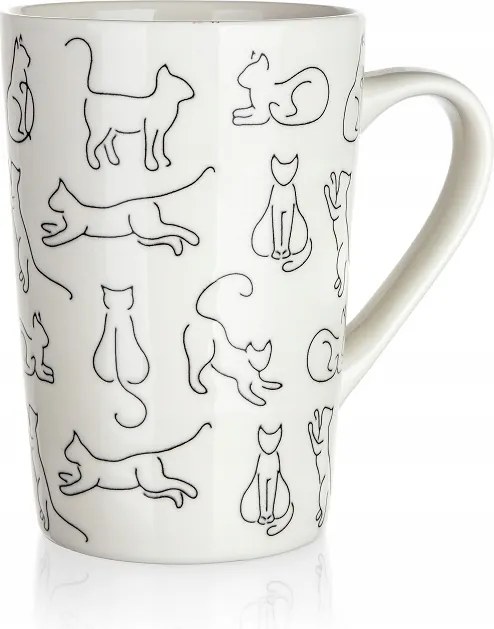 Kerámia bögre Cats macskák fehér-fekete 450 ml