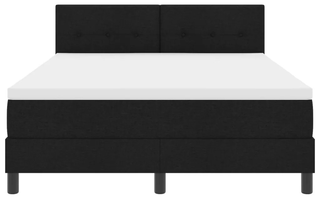 Box Spring Ágy Matraccal Fekete 140x200 cm Szövet