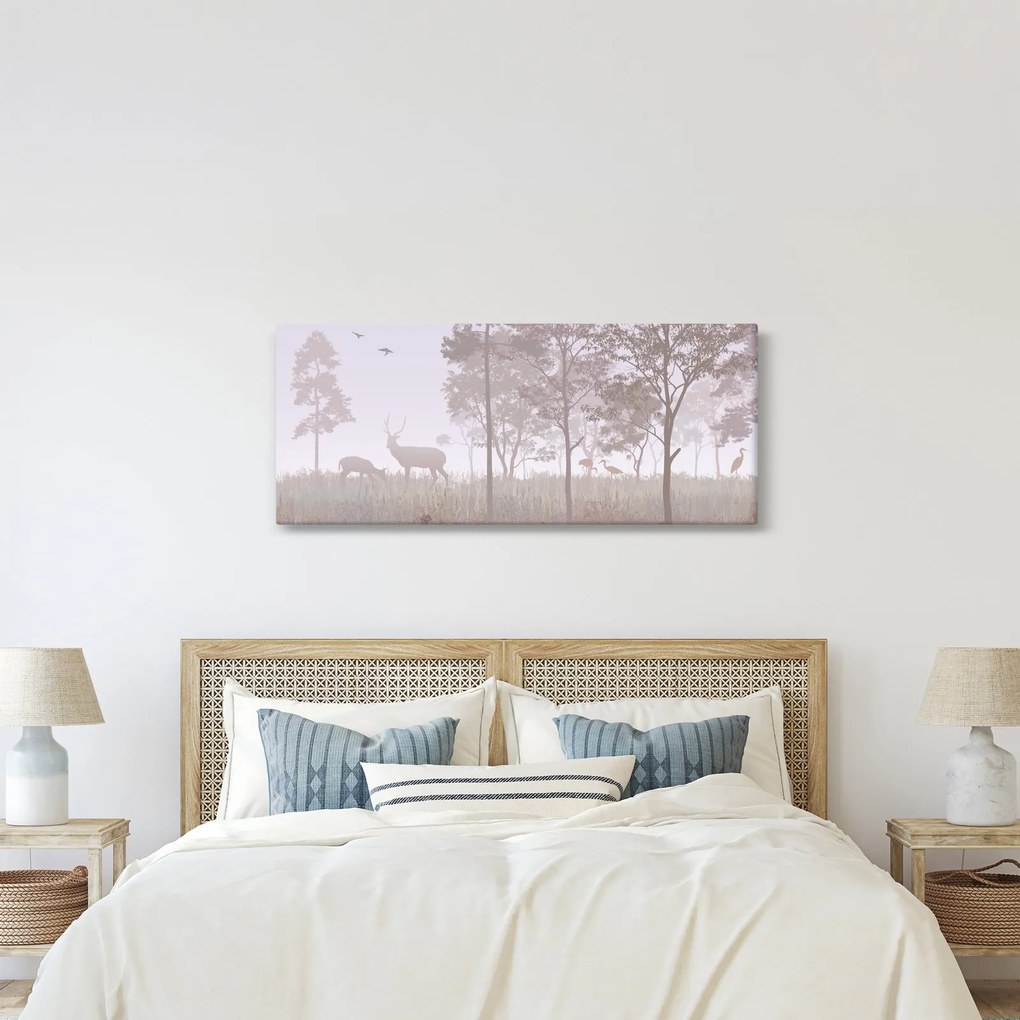 Kép - Monokróm erdő (120x50 cm)