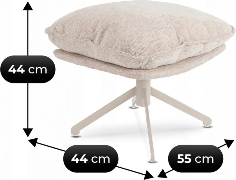 Forgó pihenőfotel lábtartóval krém, PASADENA