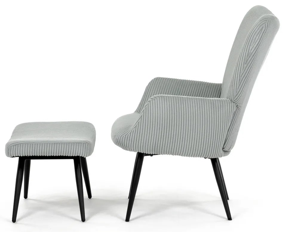 Pihenőfotel lábtartóval L7285 BLUE6, kék