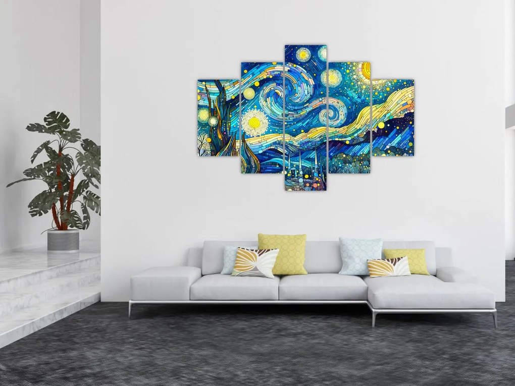 Kép – Csillagos éjszaka mozaikja (150x105 cm)