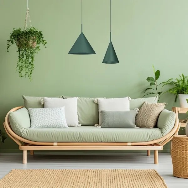 Kábelre függesztett csillár CAPITAL 1xGX53/15W/230V, átmérő 32 cm, zöld