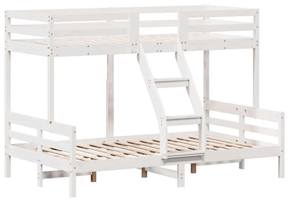 fehér tömör fenyőfa emeletes ágy 90 x 200/120 x 200 cm