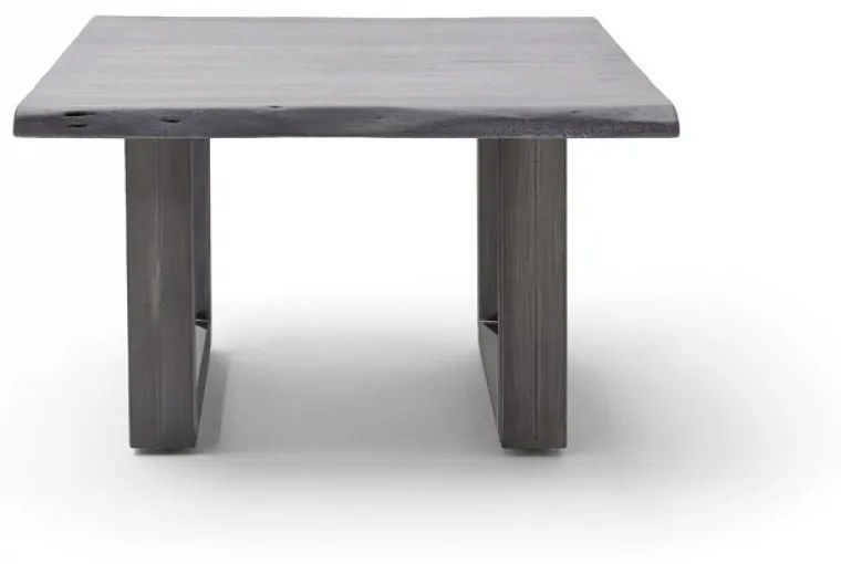 CARTAGENA dohányzó asztal akácfa 75x75cm - U alakú antikolt lábbal - Szürke