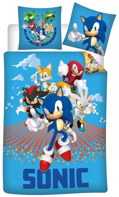 Sonic a sündisznó Always Running ágyneműhuzat 140×200cm, 70×90 cm