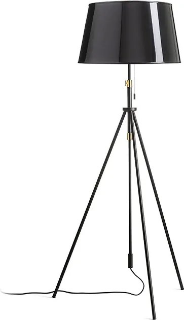 RENDL LUTON/RIDICK stojanová lesklá černá zlatá fólie/černá/kov 230V LED E27 15W