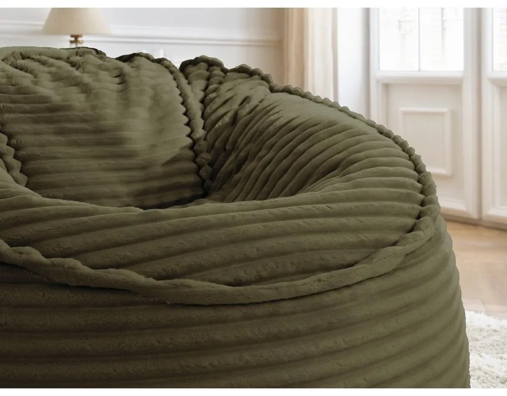 Zöld kordbársony babzsákfotel Socrate – Bobochic Paris