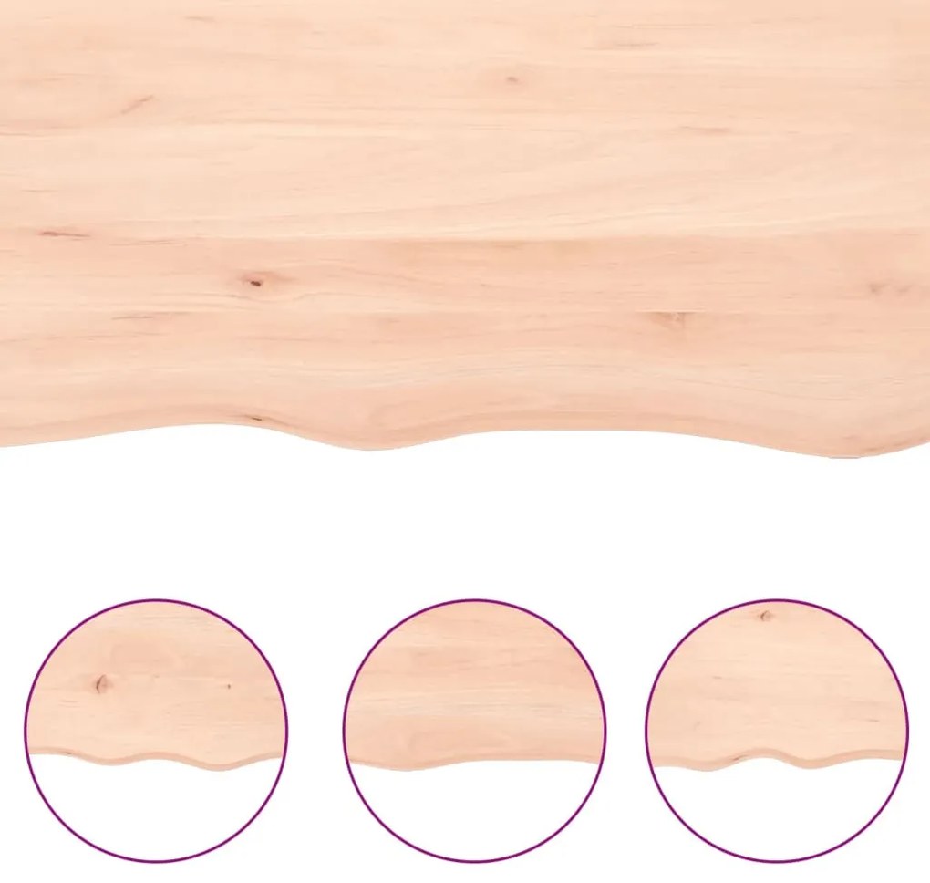 kezeletlen tömör tölgyfa fali polc 100x50x(2-4) cm