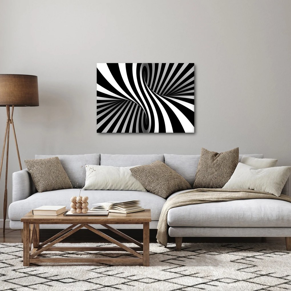 Absztrakt kép zebra csíkokkal (70x50 cm)