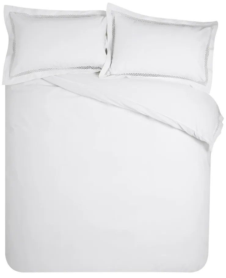 Fehér egyszemélyes ágyneműhuzat 135x200 cm Classic Lattice Lace – Catherine Lansfield