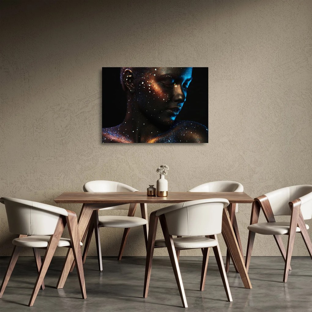Csillogó nő képe (üvegen) (70x50 cm)