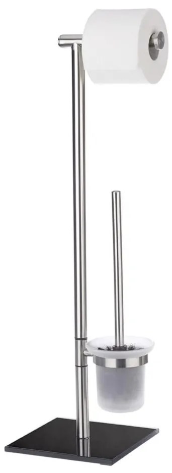 WENKO 20391100 - WC-kefe LIMA 23,5 x 69 cm rozsdamentes acél/szatén/fekete