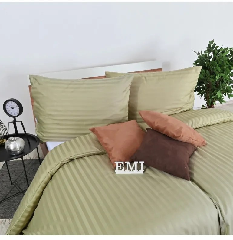 EMI oliva színű damaszt ágyneműhuzat, Kis hengeres párnahuzat