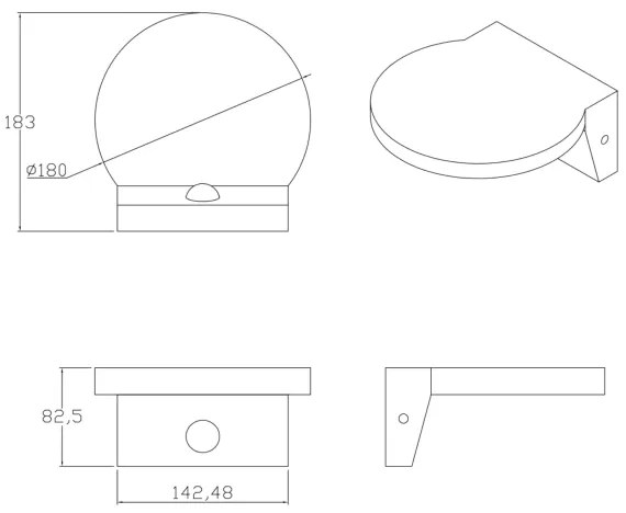 LED Kültéri fali lámpa érzékelővel TESA LED/10W/230V IP54 fekete
