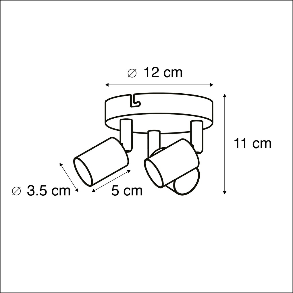 Modern fehér spotlámpa dönthető kerek 3-lámpás - Jeany