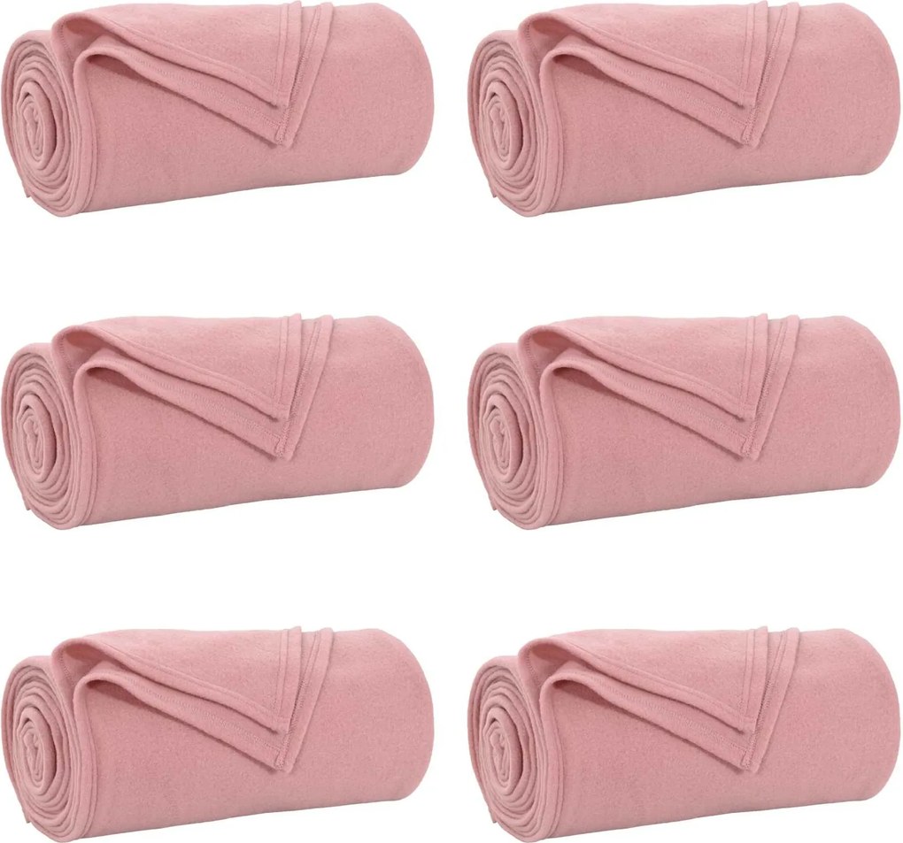 vidaXL Takarók 6 pcs Rózsaszín 170 x 130 cm Gyapjú